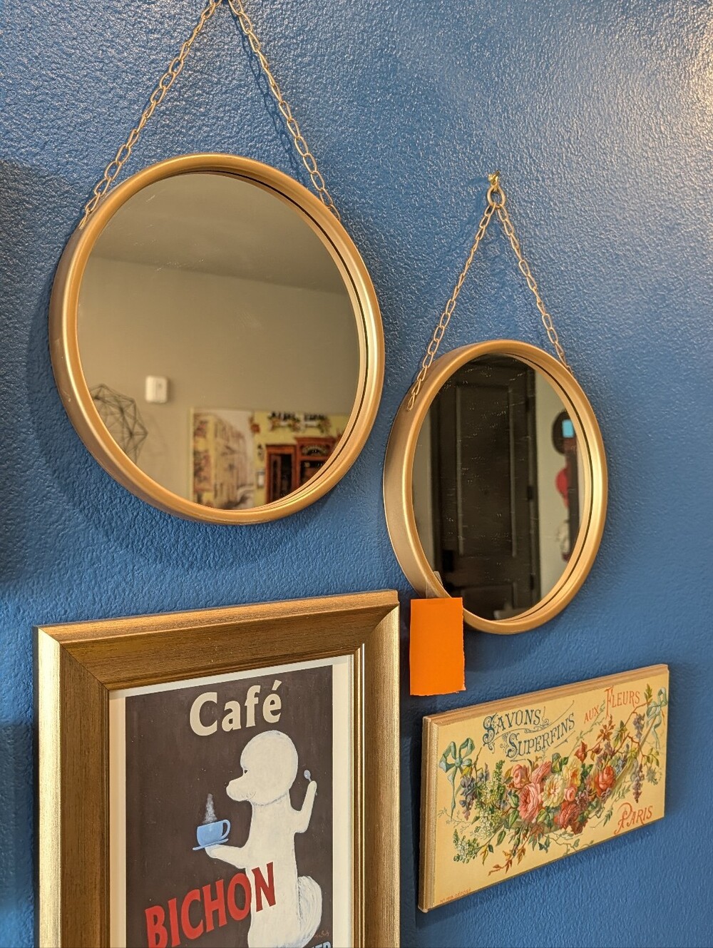 Threshold Gold Round Hanging Mirror Pair